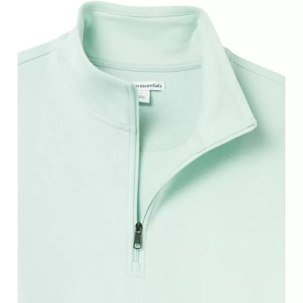 Amazon Essentials Mens Lightweight French Terry QuarterZip Mock Neck SweatshirtMint Green