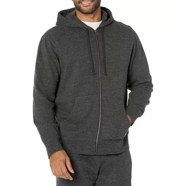 Amazon Essentials Mens Lightweight LongSleeve French Terry FullZip Hooded Sweatshirt Available in Big amp TallCharcoal Heather