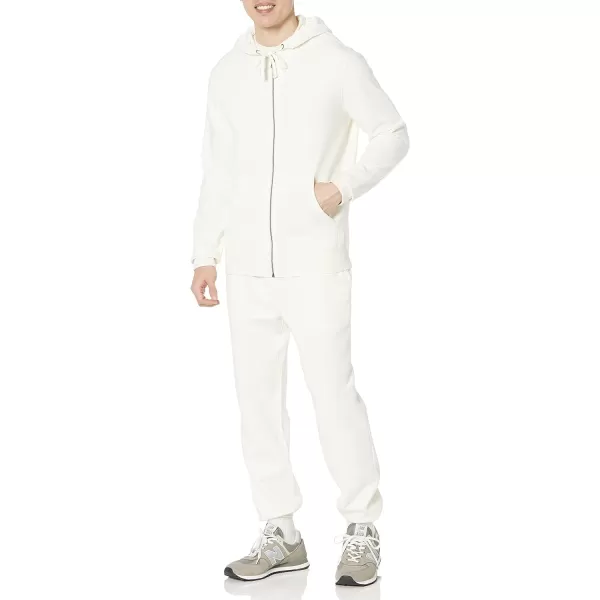 Amazon Essentials Mens Lightweight LongSleeve French Terry FullZip Hooded Sweatshirt Available in Big amp TallEggshell White