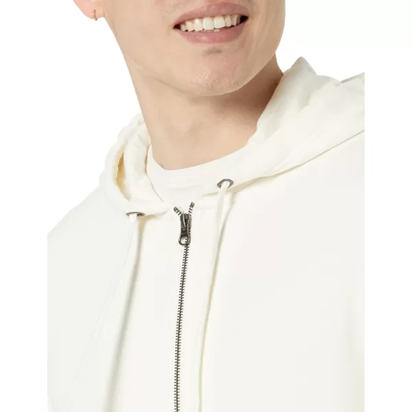 Amazon Essentials Mens Lightweight LongSleeve French Terry FullZip Hooded Sweatshirt Available in Big amp TallEggshell White