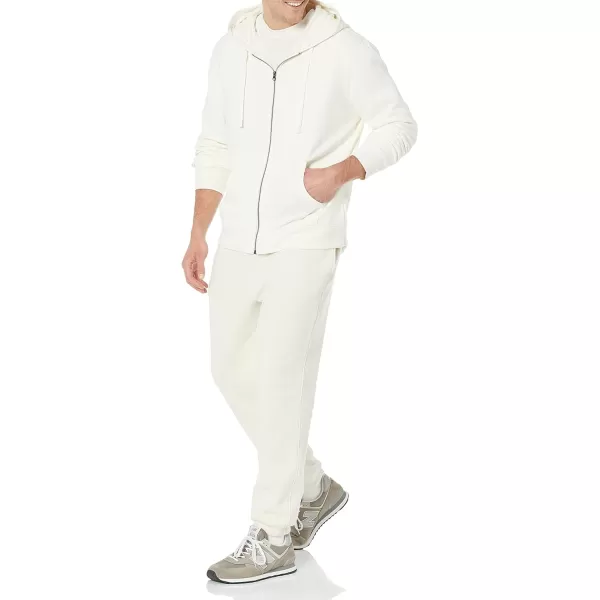 Amazon Essentials Mens Lightweight LongSleeve French Terry FullZip Hooded Sweatshirt Available in Big amp TallEggshell White