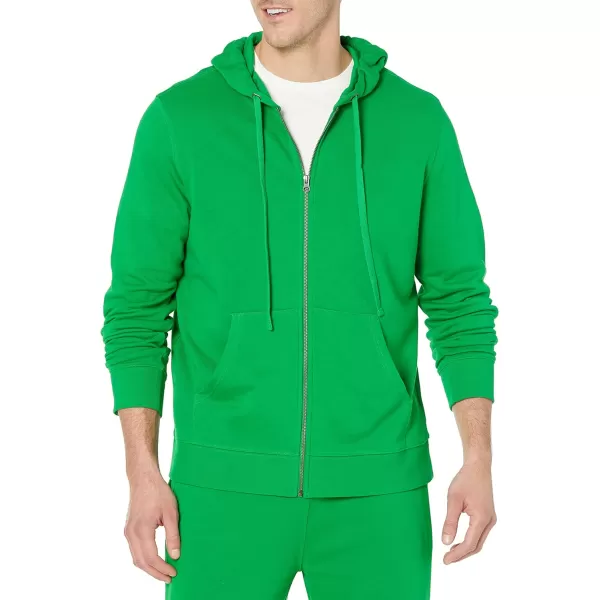 Amazon Essentials Mens Lightweight LongSleeve French Terry FullZip Hooded Sweatshirt Available in Big amp TallGreen