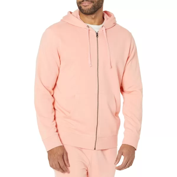 Amazon Essentials Mens Lightweight LongSleeve French Terry FullZip Hooded Sweatshirt Available in Big amp TallPeach