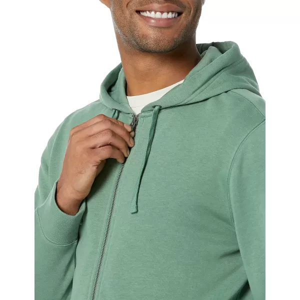 Amazon Essentials Mens Lightweight LongSleeve French Terry FullZip Hooded Sweatshirt Available in Big amp TallSage Green