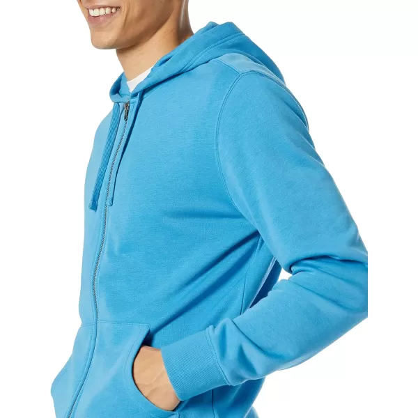 Amazon Essentials Mens Lightweight LongSleeve French Terry FullZip Hooded Sweatshirt Available in Big amp TallTurquoise Blue