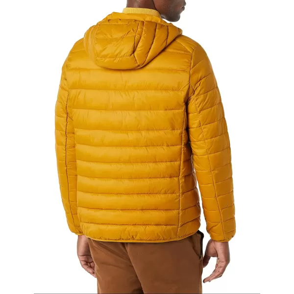 Amazon Essentials Mens Lightweight WaterResistant Packable Hooded Puffer JacketCaramel