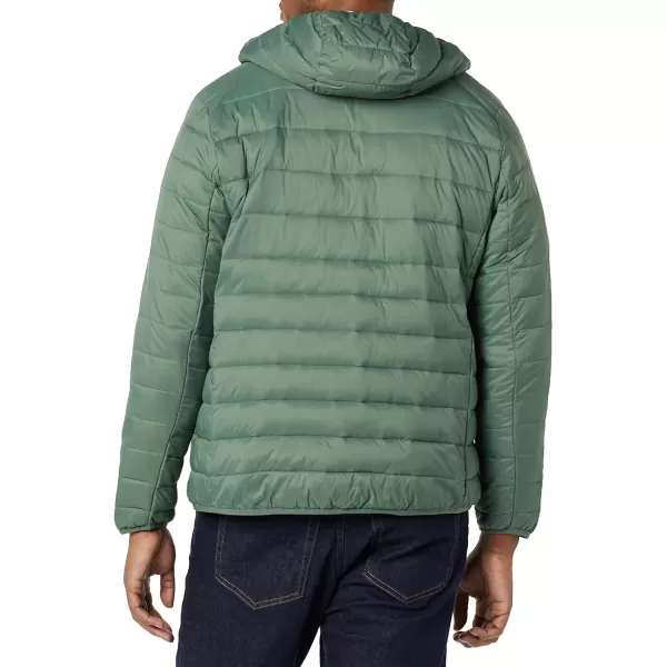 Amazon Essentials Mens Lightweight WaterResistant Packable Hooded Puffer JacketGreen