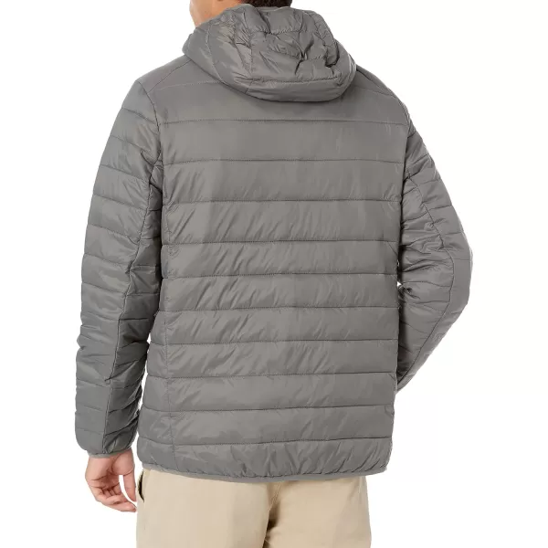 Amazon Essentials Mens Lightweight WaterResistant Packable Hooded Puffer JacketGrey