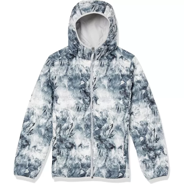 Amazon Essentials Mens Lightweight WaterResistant Packable Hooded Puffer JacketMarble Print