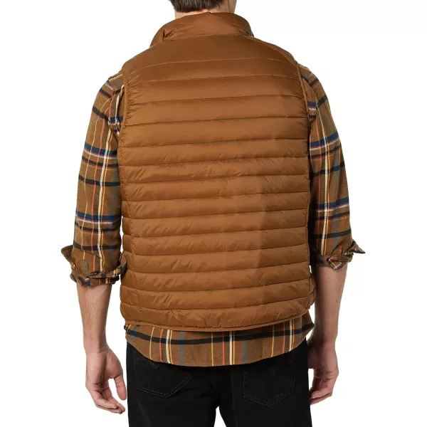 Amazon Essentials Mens Lightweight WaterResistant Packable Puffer VestLight Brown