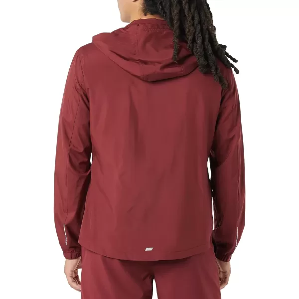 Amazon Essentials Mens Lightweight Woven Full Zipper Running JacketBurgundy