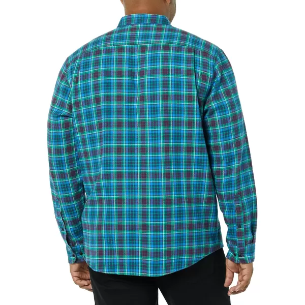 Amazon Essentials Mens LongSleeve Flannel Shirt Available in Big amp TallAqua Blue Plaid