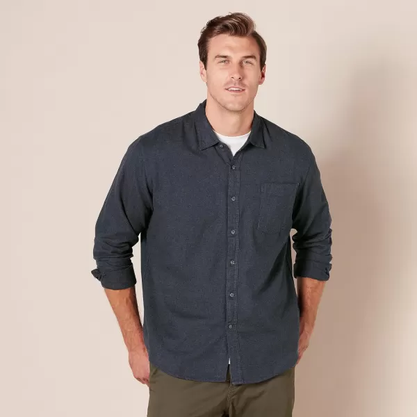 Amazon Essentials Mens LongSleeve Flannel Shirt Available in Big amp TallBlack