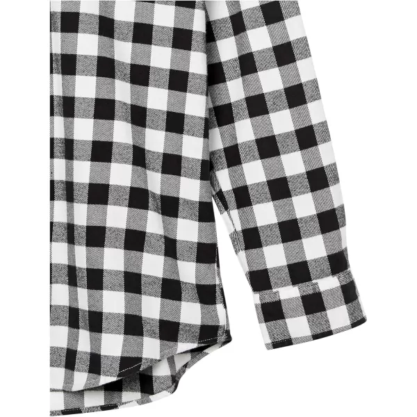 Amazon Essentials Mens LongSleeve Flannel Shirt Available in Big amp TallBlack Buffalo Plaid