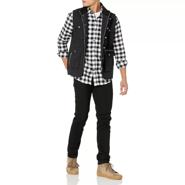 Amazon Essentials Mens LongSleeve Flannel Shirt Available in Big amp TallBlack Buffalo Plaid