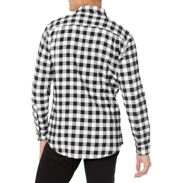 Amazon Essentials Mens LongSleeve Flannel Shirt Available in Big amp TallBlack Buffalo Plaid