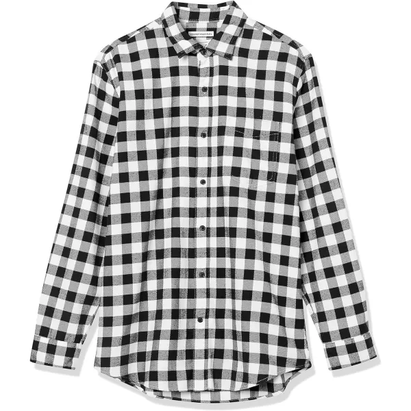 Amazon Essentials Mens LongSleeve Flannel Shirt Available in Big amp TallBlack Buffalo Plaid