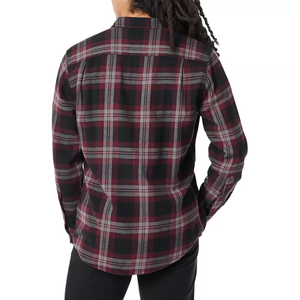 Amazon Essentials Mens LongSleeve Flannel Shirt Available in Big amp TallBlackBurgundy Plaid