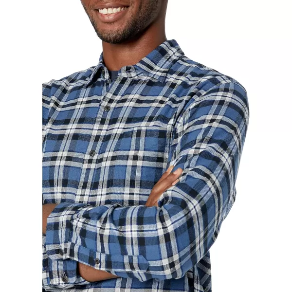 Amazon Essentials Mens LongSleeve Flannel Shirt Available in Big amp TallBlue White Plaid