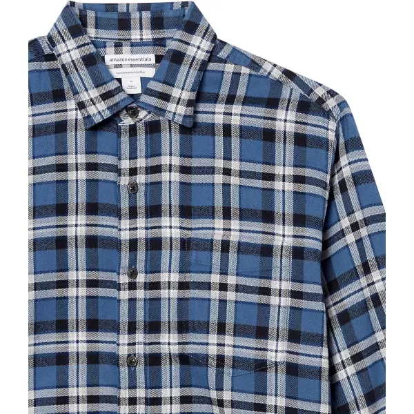 Amazon Essentials Mens LongSleeve Flannel Shirt Available in Big amp TallBlue White Plaid