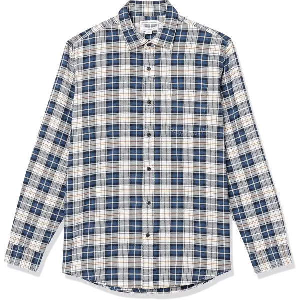 Amazon Essentials Mens LongSleeve Flannel Shirt Available in Big amp TallBlueWhite Plaid