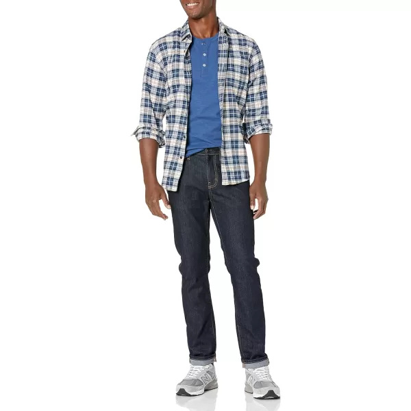Amazon Essentials Mens LongSleeve Flannel Shirt Available in Big amp TallBlueWhite Plaid