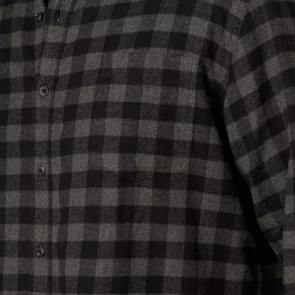 Amazon Essentials Mens LongSleeve Flannel Shirt Available in Big amp TallCharcoal Buffalo Plaid