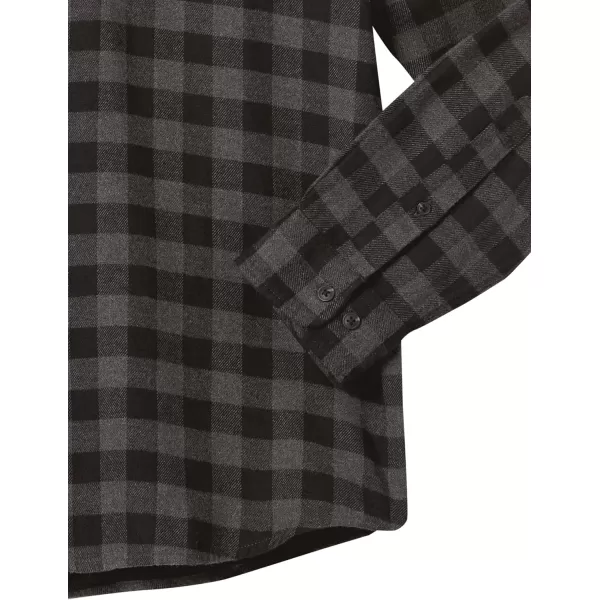 Amazon Essentials Mens LongSleeve Flannel Shirt Available in Big amp TallCharcoal Buffalo Plaid