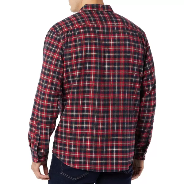 Amazon Essentials Mens LongSleeve Flannel Shirt Available in Big amp TallDark Red Plaid