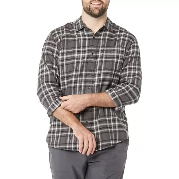 Amazon Essentials Mens LongSleeve Flannel Shirt Available in Big amp TallGrey Plaid