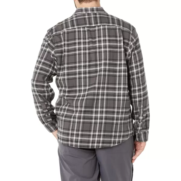 Amazon Essentials Mens LongSleeve Flannel Shirt Available in Big amp TallGrey Plaid