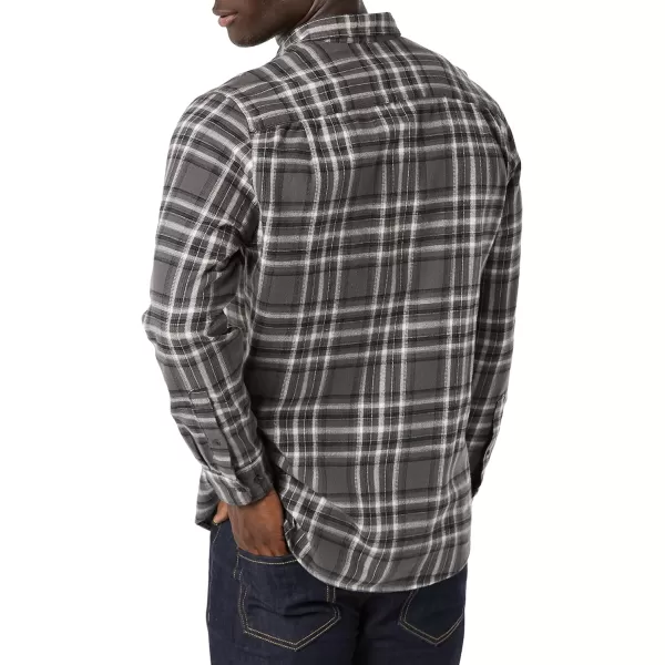 Amazon Essentials Mens LongSleeve Flannel Shirt Available in Big amp TallGrey Plaid