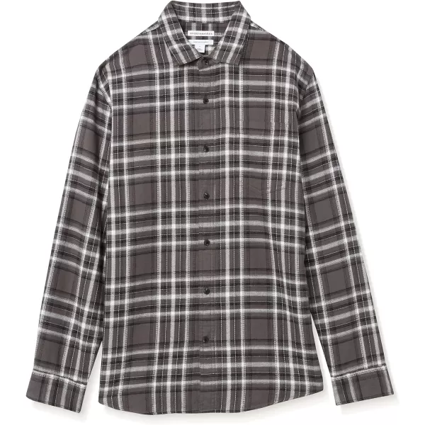 Amazon Essentials Mens LongSleeve Flannel Shirt Available in Big amp TallGrey Plaid