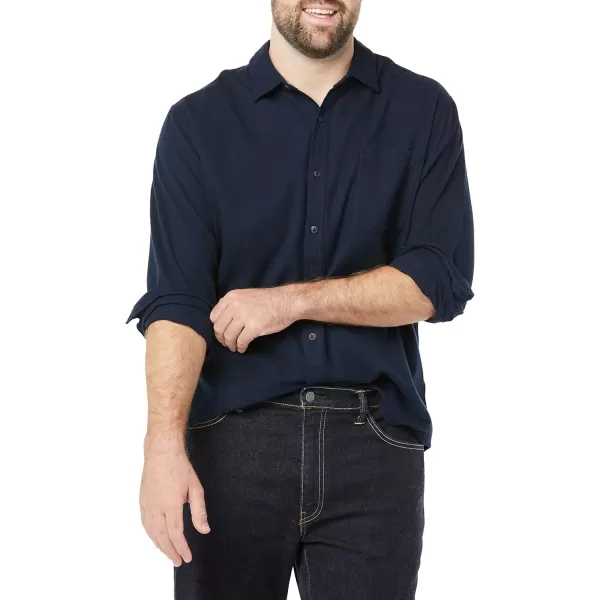 Amazon Essentials Mens LongSleeve Flannel Shirt Available in Big amp TallNavy