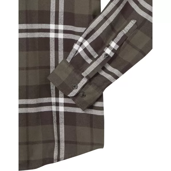 Amazon Essentials Mens LongSleeve Flannel Shirt Available in Big amp TallOlive Plaid