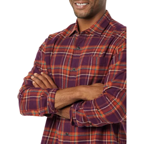 Amazon Essentials Mens LongSleeve Flannel Shirt Available in Big amp TallPlum Plaid