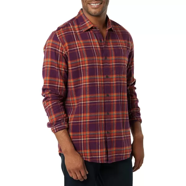 Amazon Essentials Mens LongSleeve Flannel Shirt Available in Big amp TallPlum Plaid