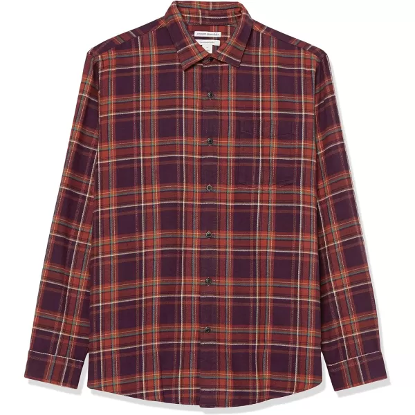 Amazon Essentials Mens LongSleeve Flannel Shirt Available in Big amp TallPlum Plaid