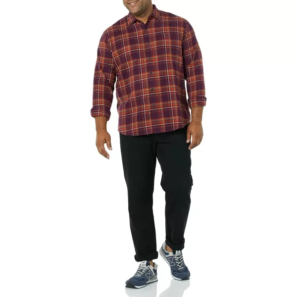 Amazon Essentials Mens LongSleeve Flannel Shirt Available in Big amp TallPlum Plaid