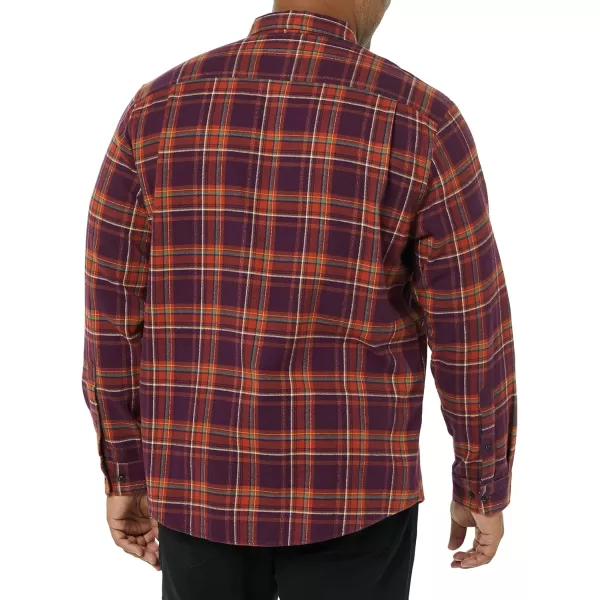 Amazon Essentials Mens LongSleeve Flannel Shirt Available in Big amp TallPlum Plaid