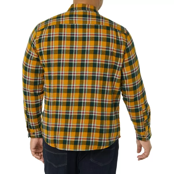 Amazon Essentials Mens LongSleeve Flannel Shirt Available in Big amp TallTobacco BrownRed Plaid