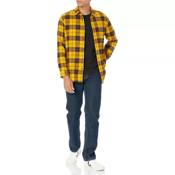 Amazon Essentials Mens LongSleeve Flannel Shirt Available in Big amp TallYellow Plaid