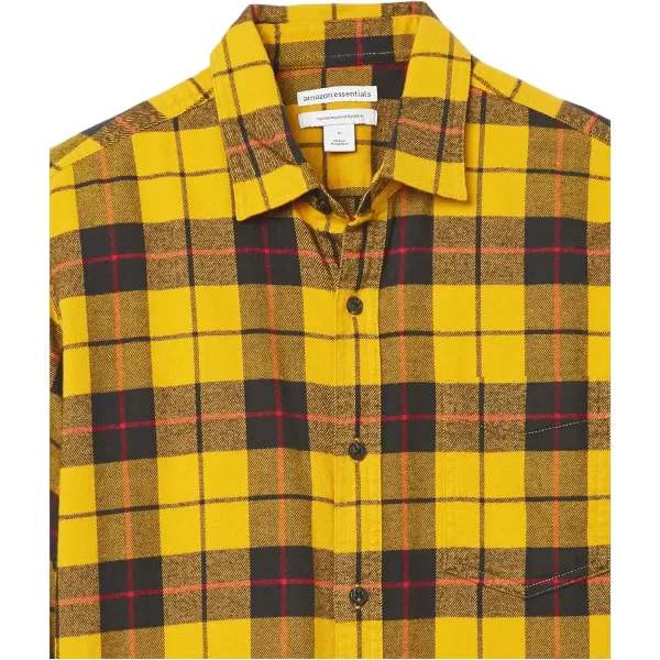 Amazon Essentials Mens LongSleeve Flannel Shirt Available in Big amp TallYellow Plaid