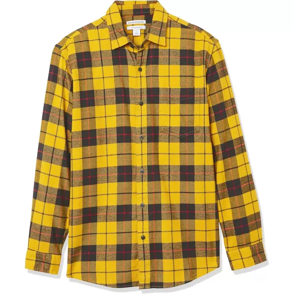 Amazon Essentials Mens LongSleeve Flannel Shirt Available in Big amp TallYellow Plaid