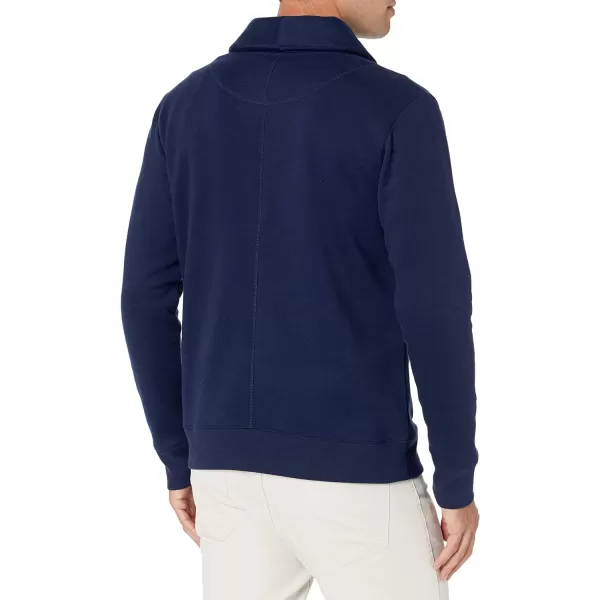 Amazon Essentials Mens LongSleeve Fleece ShawlCollar CardiganNavy