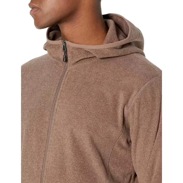 Amazon Essentials Mens LongSleeve Hooded FullZip Polar Fleece JacketBrown Heather