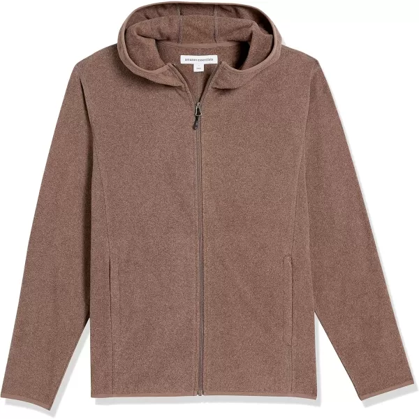 Amazon Essentials Mens LongSleeve Hooded FullZip Polar Fleece JacketBrown Heather