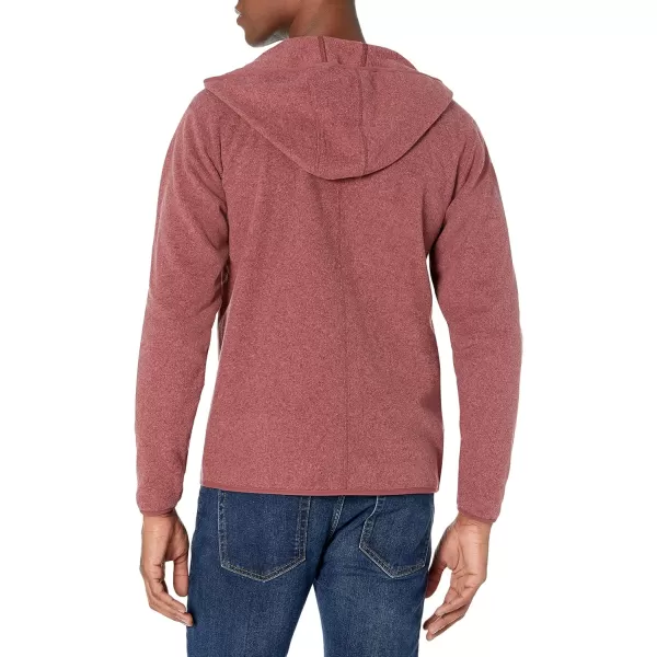 Amazon Essentials Mens LongSleeve Hooded FullZip Polar Fleece JacketBurgundy Heather