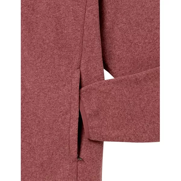 Amazon Essentials Mens LongSleeve Hooded FullZip Polar Fleece JacketBurgundy Heather