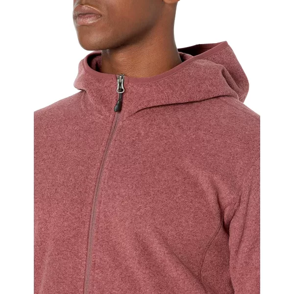 Amazon Essentials Mens LongSleeve Hooded FullZip Polar Fleece JacketBurgundy Heather